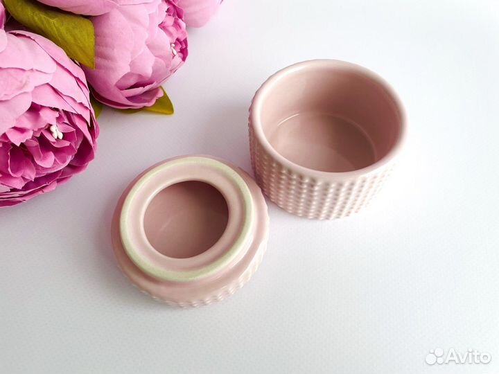 Шкатулка для украшений HM Home розовая керамика