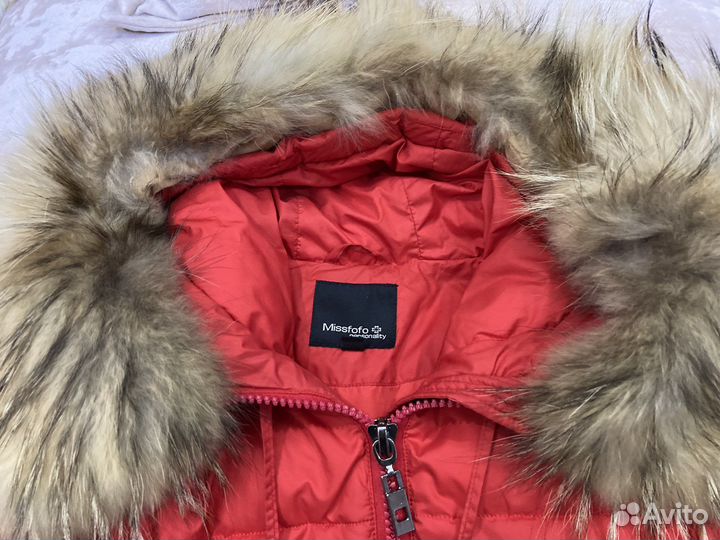 Пуховик женский / детский красный размер 40-42