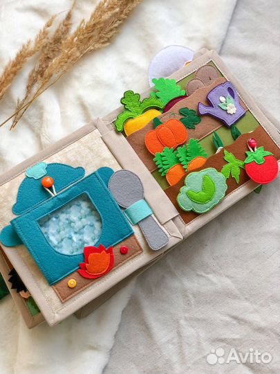 Развивающая книга из фетра от 1 годика