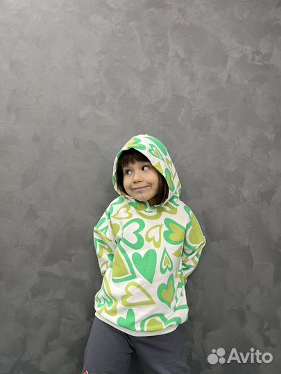 Толстовка с капюшоном Zara Турция Сердечки