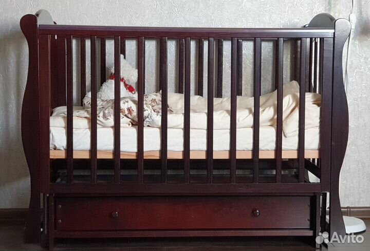 Кроватка детская люлька с матрасом