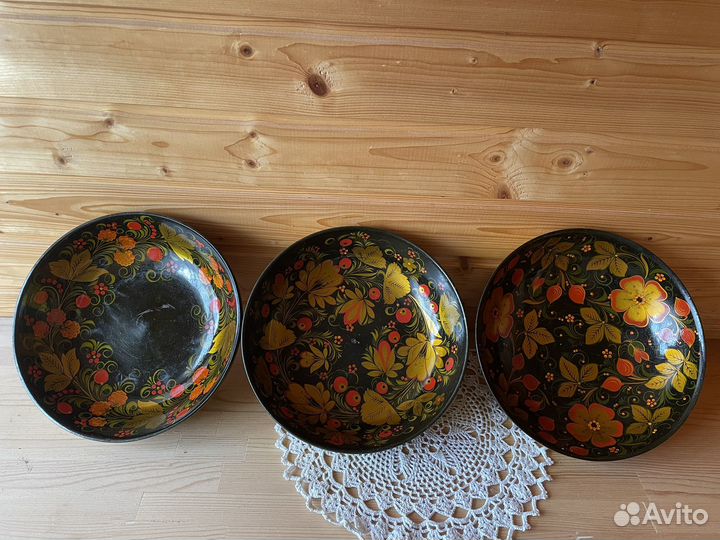 Деревянная посуда хохломская роспись