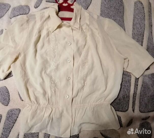 Блузка винтажная 30-х годов, жабо ретро