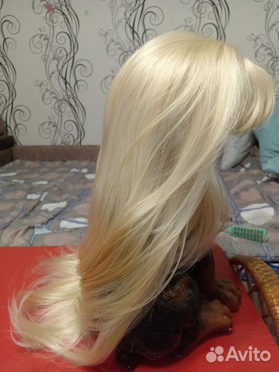 Парик блонд длинный термоволокно