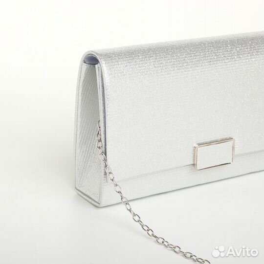Сумка женская на магните, цвет серебряный