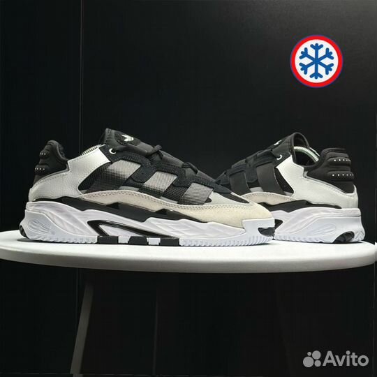 Кроссовки зимние Adidas Niteball black and white