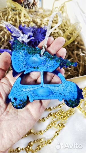 Набор ёлочных украшений из эпоксидной смолы