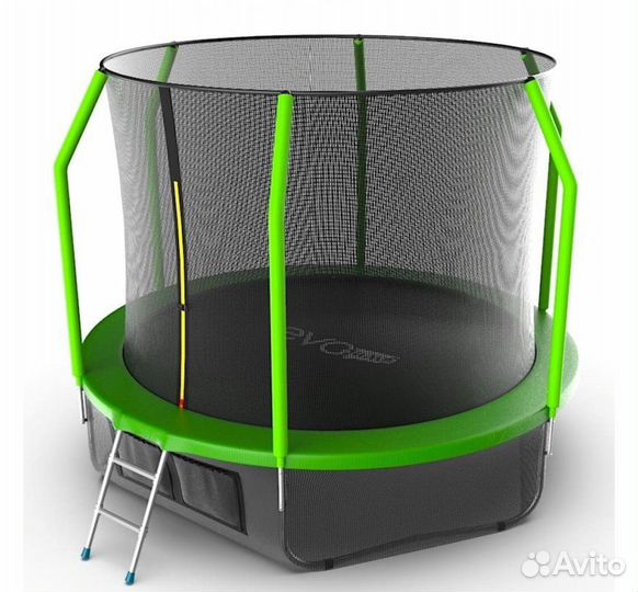 Батут EVO jump Cosmo 10ft green + нижняя сеть