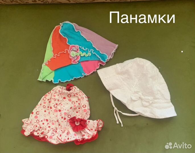 Панамки, косынки для девочки 0-3 года