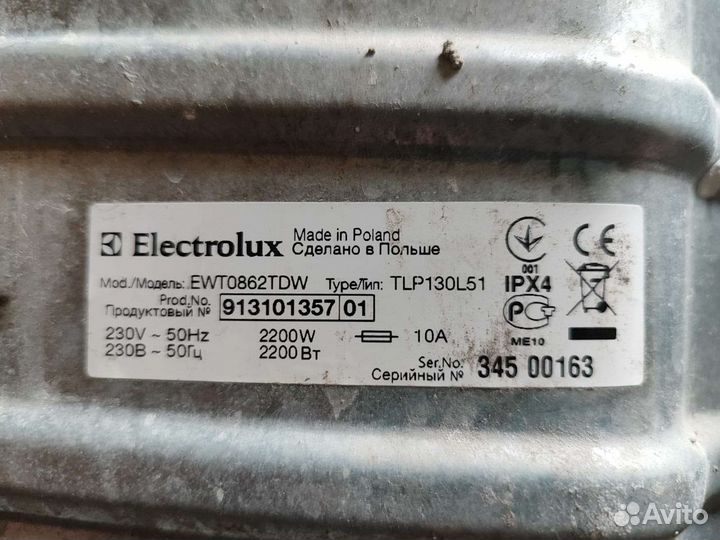 Electrolux EWT0862TDW в разборе
