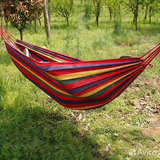 Новый Гамак подвесной для отдыха +2 крючка, 100 см