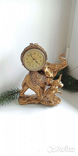 Настольные часы статуэтка слоны