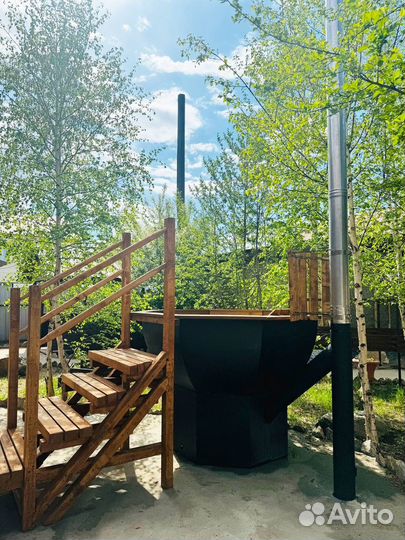 Сибирский банный чан на дровах