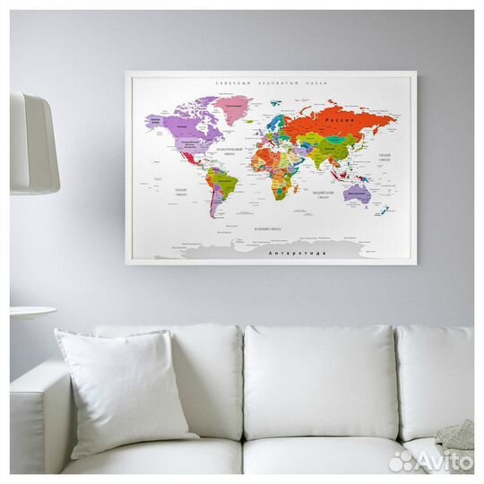 Рэтро карта мира в тубусе