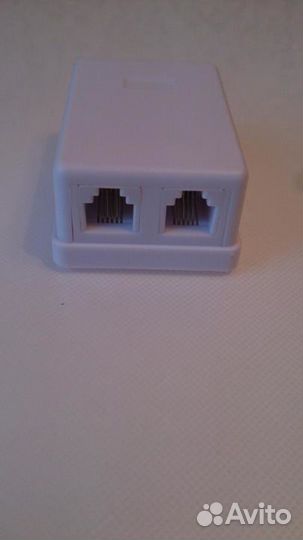 Розетка телефонная 2х6p4c (настенная)