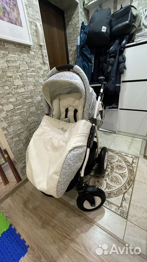 Коляска 2 в 1 indigo эко кожа