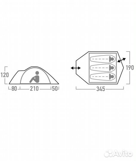 Палатка туристическая 3 местная