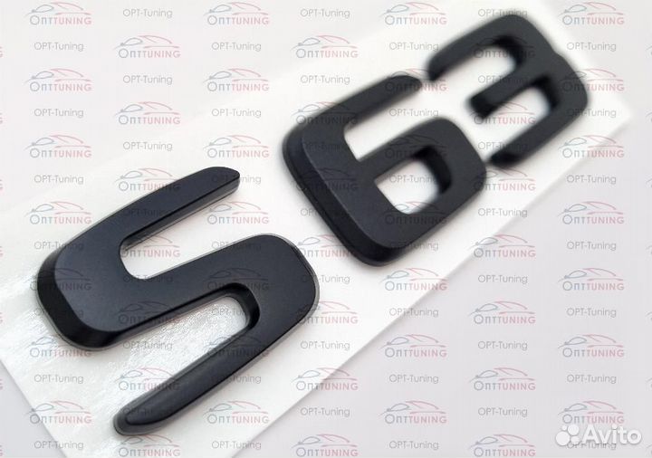 Шильдик S63 черный мат