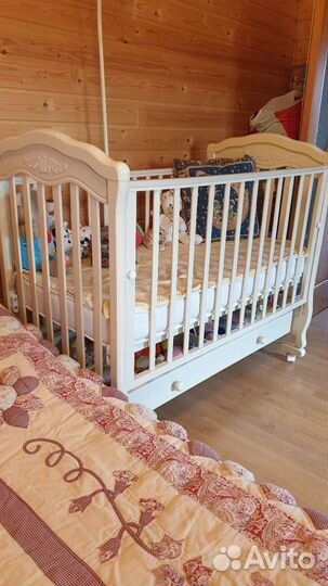 Детская кроватка Гандылян +ортоп. матрас зима/лето