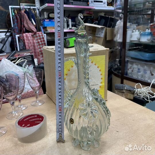 Графин штоф лебедь гусь хрустальный СССР (Сзр)