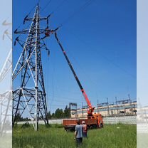 Аренда и услуги манипулятора-вездехода, стрела 8 т, 23.5 м, борт 12 т, 6.2 м, Пущино