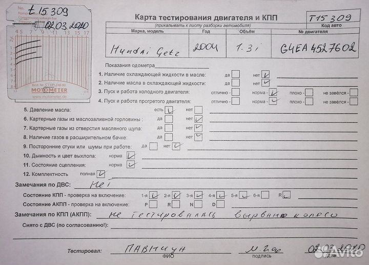 Разбор на запчасти Hyundai Getz