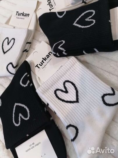 Носки женские в сердечко