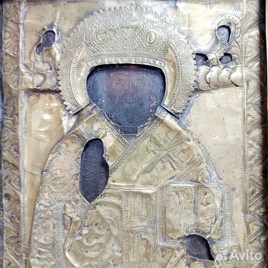 Икона Николай Чудотворец 19 век