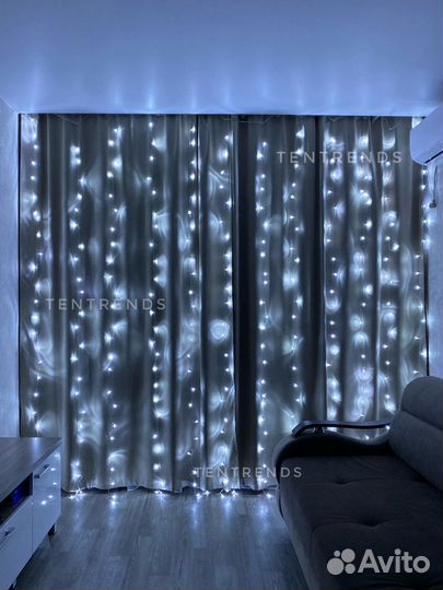 Премиум Гирлянда занавес штора