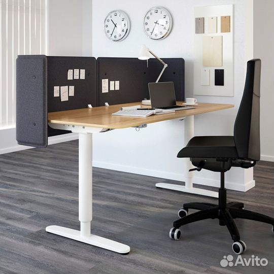 Экран для письменного стола IKEA Бекант, серый