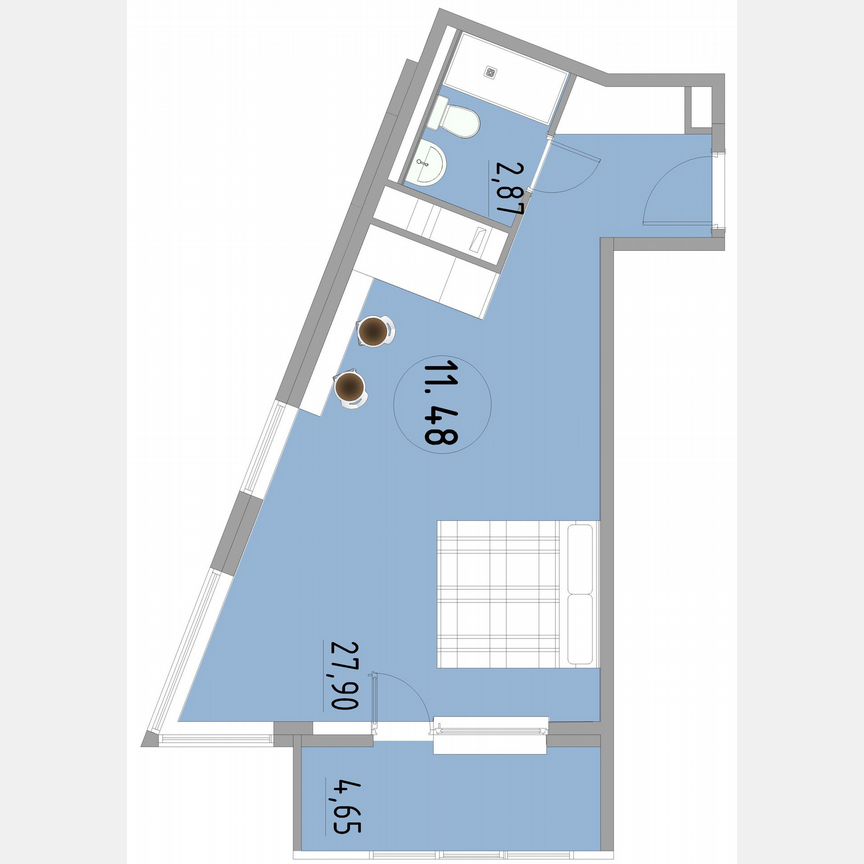 1-к. апартаменты, 35,8 м², 11/13 эт.