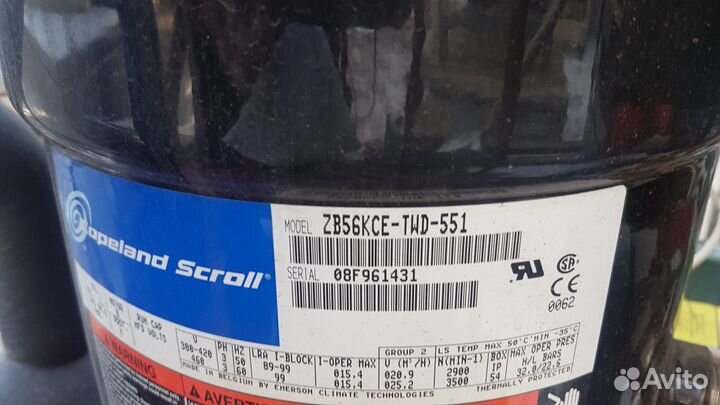 Агрегат на 4 компрессорах copeland zb58kce-tfd-551