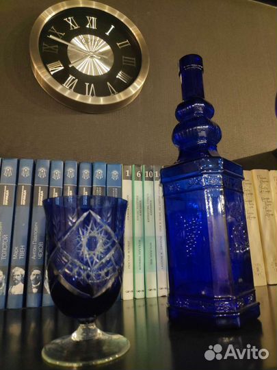 Бутыль декоративная, ваза Богемия, бокал