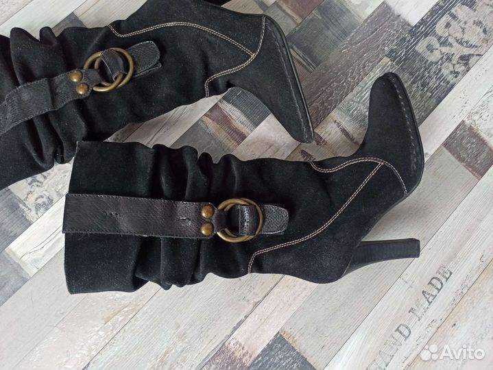 Сапоги женские замшевые 37