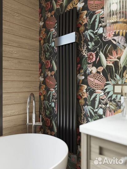 Электрический полотенцесушитель черный со скрытым