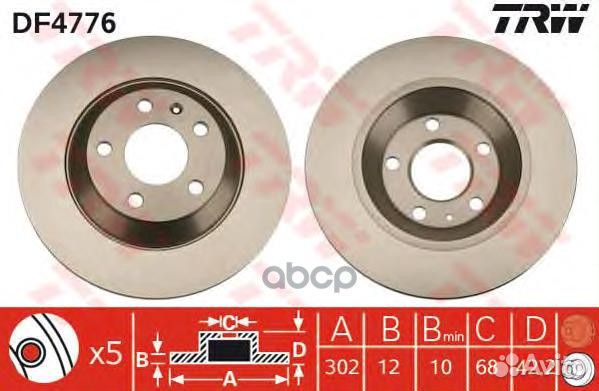Тормозной диск DF4776 TRW