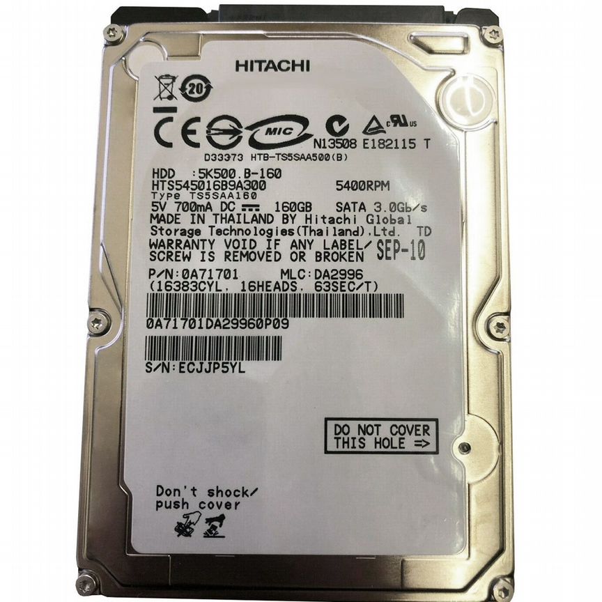 [HTS545016B9A300] Жесткий Диск Hitachi 160gb Sata2 Hts545016b9a300