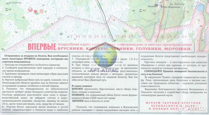 Карта Волховского района с ягодными местами