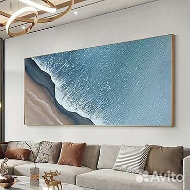 Море картина на холсте большая интерьерная текстур