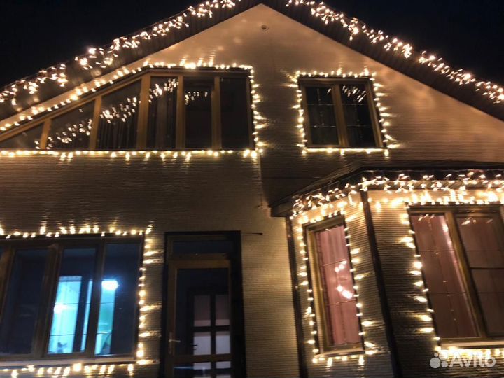 Гирлянда уличная бахрома LUX