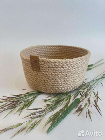 Корзина для интерьера из джута