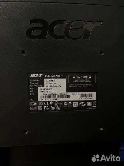 Монитор Acer AL1916C