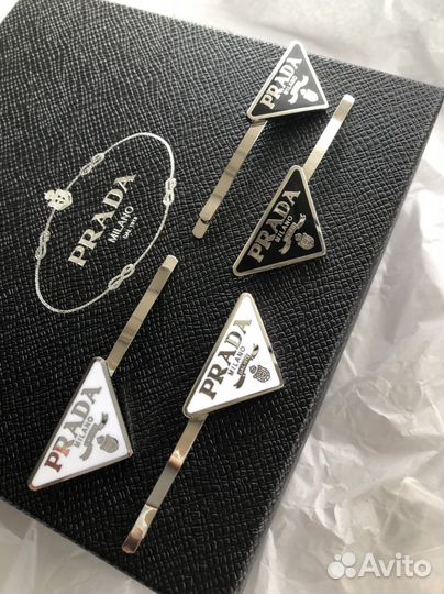 Невидимки Prada, комплект заколок