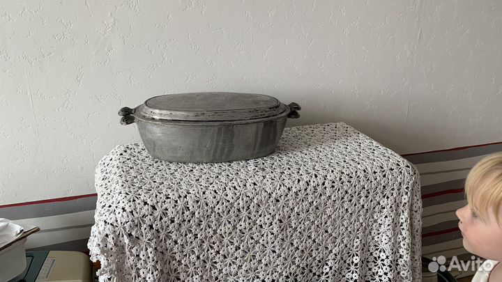 Старинная латка жаровня утятица гусятница