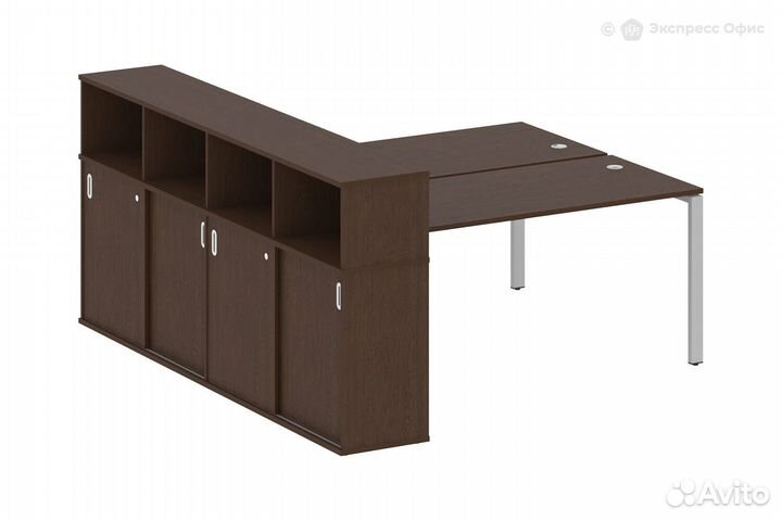 Стол-бенч двойной с опорным шкафом-купе Metal syst