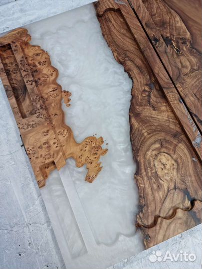 Нарды из дерева и эпоксидной смолы премиум