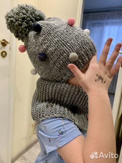 Комплект шапка и снуд