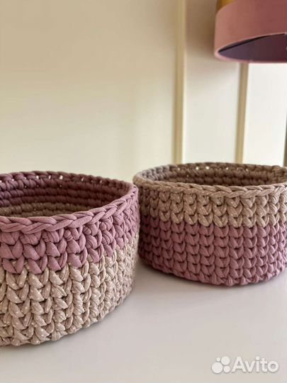 Корзинка из трикотажной пряжи