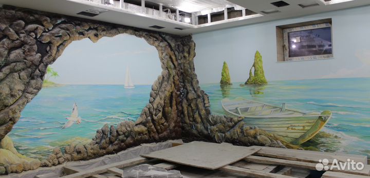 Роспись стен, барельеф, граффити, картины