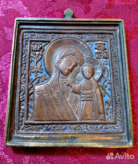 Меднолит. Икона Казанской Божьей Матери